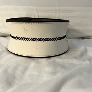 BCBGMAXAZRIA wide white and black corset belt